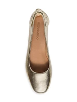 Eloisa Metallic Leather Bow Flats