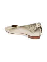 Eloisa Metallic Leather Bow Flats