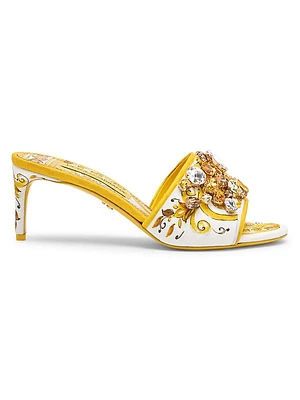 85MM Embellished Printed Sandals