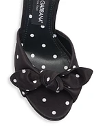 90MM Bow-Detailed Polka Dot High-Heel Mules