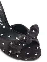 90MM Bow-Detailed Polka Dot High-Heel Mules