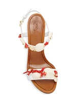 100MM Coral, Shell & Freshwater Pearl-Embellished Sandals