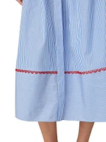 Clarice Striped Cotton-Blend Tie-Waist Shirtdress