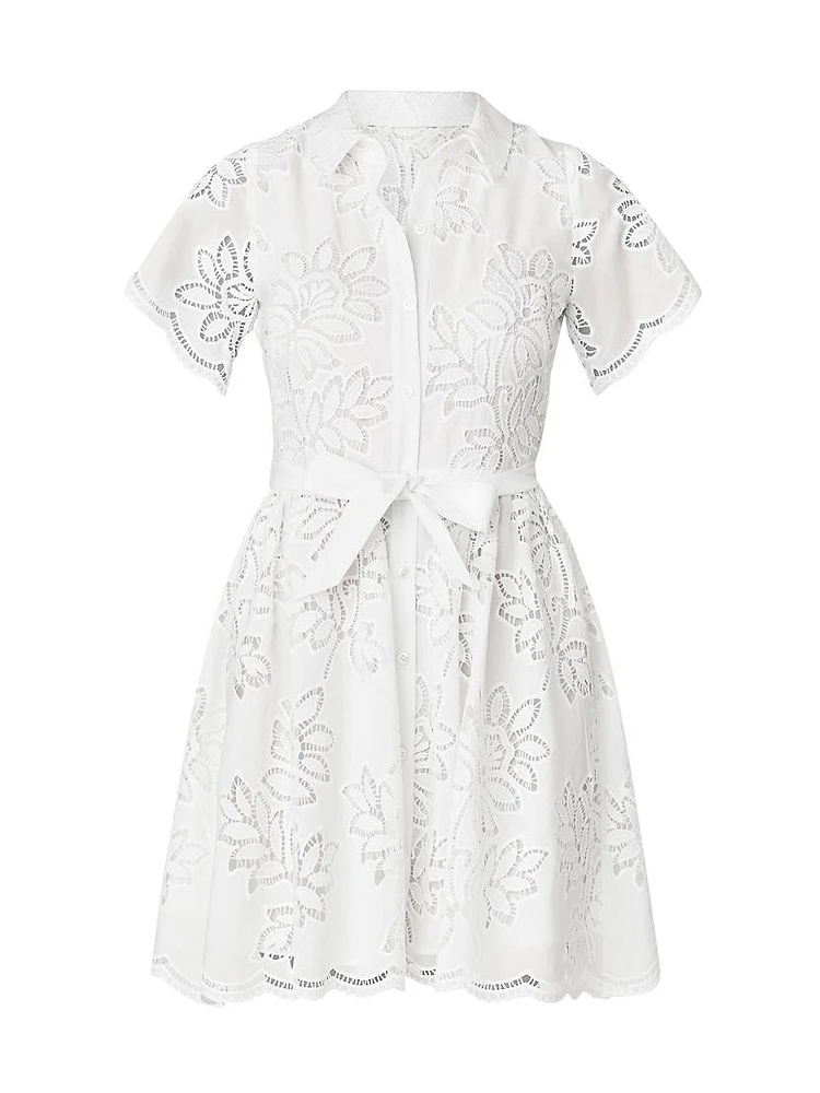 Alston Lace Tie-Waist Shirtdress