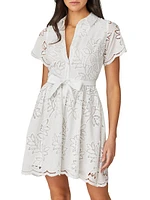 Alston Lace Tie-Waist Shirtdress