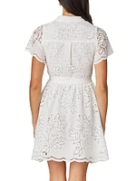 Alston Lace Tie-Waist Shirtdress