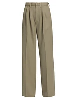 Carrie Wool Pleated Wide-Leg Pants