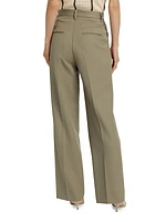 Carrie Wool Pleated Wide-Leg Pants