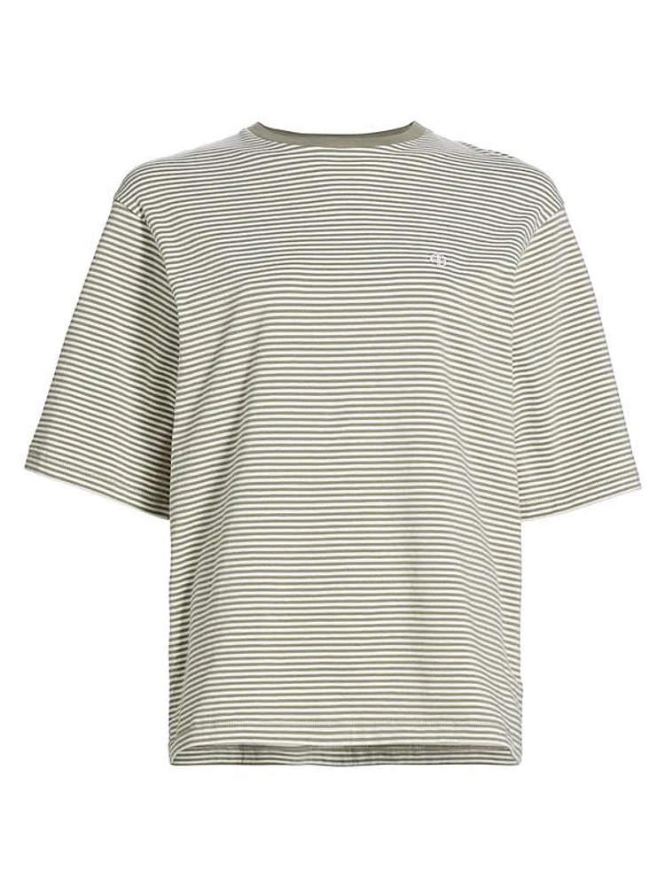 Bo Pinstriped Stretch-Cotton T-Shirt