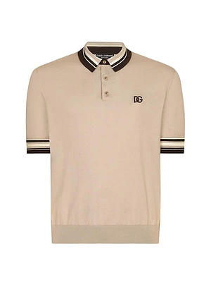 Silk Knit Polo Shirt