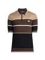 Striped Silk Polo Shirt