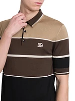 Striped Silk Polo Shirt