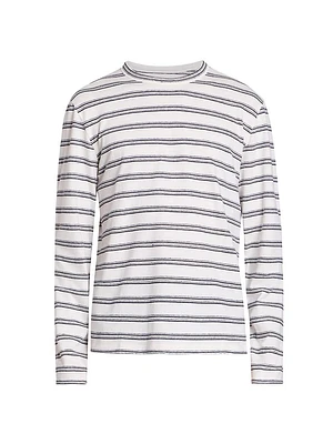 Striped Cotton & Linen-Blend Long-Sleeve T-Shirt