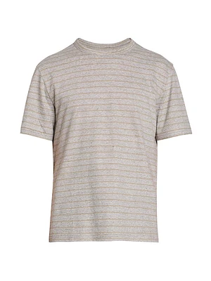 Multistripe Cotton Linen T-Shirt