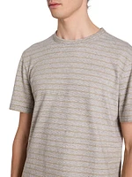 Multistripe Cotton Linen T-Shirt