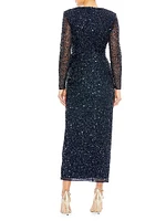 Sequined Surplice Cocktail Dress