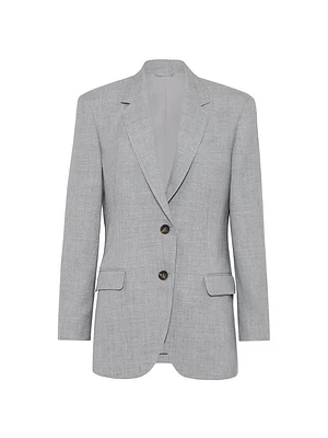 Linen and Wool Canvas Blazer