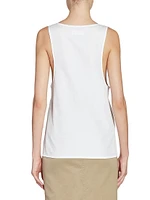 Henley Tank Top Cotton Poplin