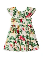 Little Girl's & Floral Ruffle-Trimmed Cotton Dress