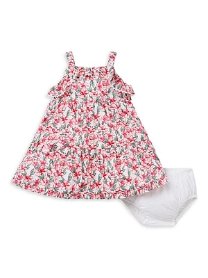 Baby Girl's Floral Dress & Bloomers Set