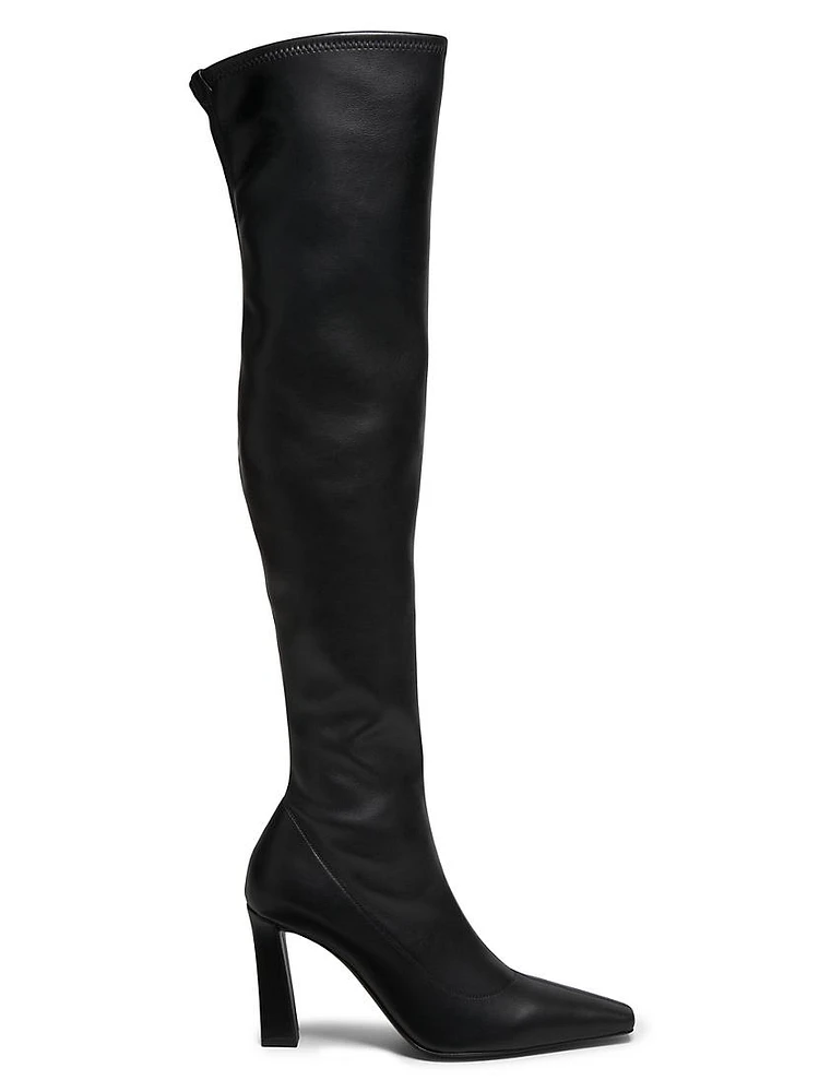 Stretch-Leather High-Heel Boots