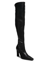 Stretch-Leather High-Heel Boots