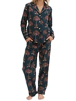 Ravenala Palm Long 2-Piece Pajama Set