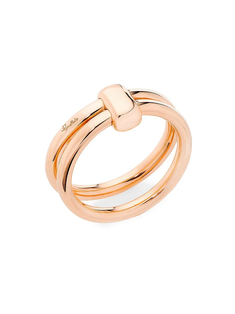 Together 18K Rose Gold Linked Double Ring