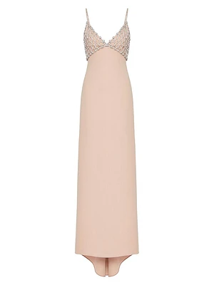 Embroidered Couture Cady Long Dress