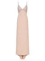 Embroidered Couture Cady Long Dress