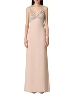 Embroidered Couture Cady Long Dress