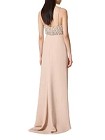 Embroidered Couture Cady Long Dress