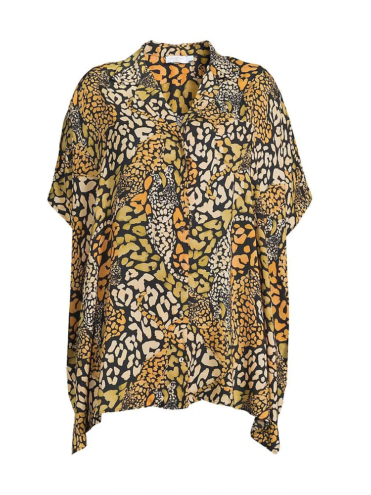 Plus Afeni Oversized Button-Front Shirt