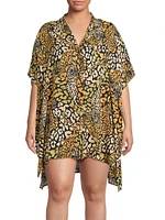 Plus Afeni Oversized Button-Front Shirt