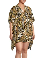 Plus Afeni Oversized Button-Front Shirt