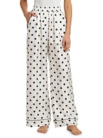 Polka-Dot Silk Pajama Pants