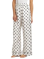 Polka-Dot Silk Pajama Pants