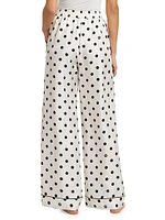 Polka-Dot Silk Pajama Pants