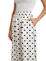 Polka-Dot Silk Pajama Pants