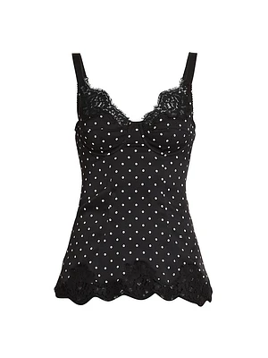 Polka Dot Silk-Blend Camisole