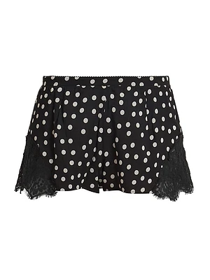 Polka Dot Silk-Blend Shorts