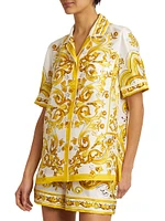 Maiolica Silk Pajama Top