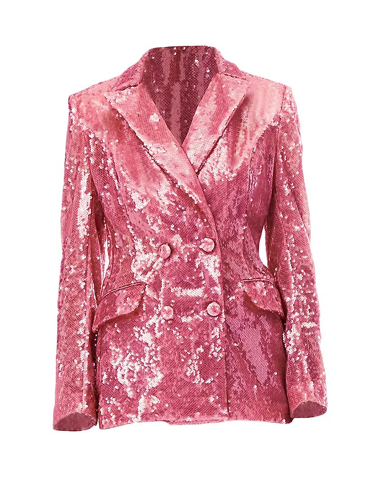 Sequined Double-Breasted Blazer