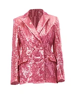 Sequined Double-Breasted Blazer