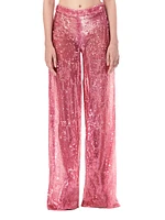 Sequined Wide-Leg Pants