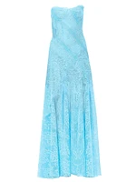 Lace Strapless Maxi Dress