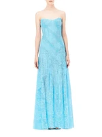 Lace Strapless Maxi Dress