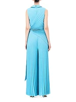 Pleated Crepe Sleeveless Jumpsuit