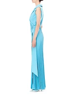 Pleated Crepe Sleeveless Jumpsuit