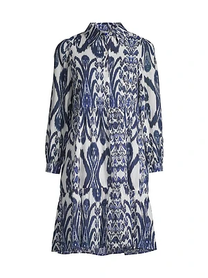 Romy Cotton Ikat-Inspired Shirtdress